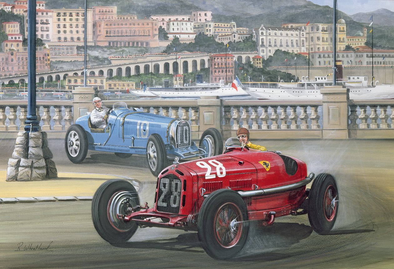 1933年のモナコグランプリ、ハーバーフロントの決闘（WC＆ガッシュ） 作： リチャードウィートランド