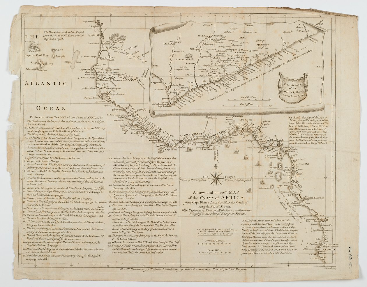 アフリカ沿岸の地図、1753年 作： リチャード・ウィリアム・シール