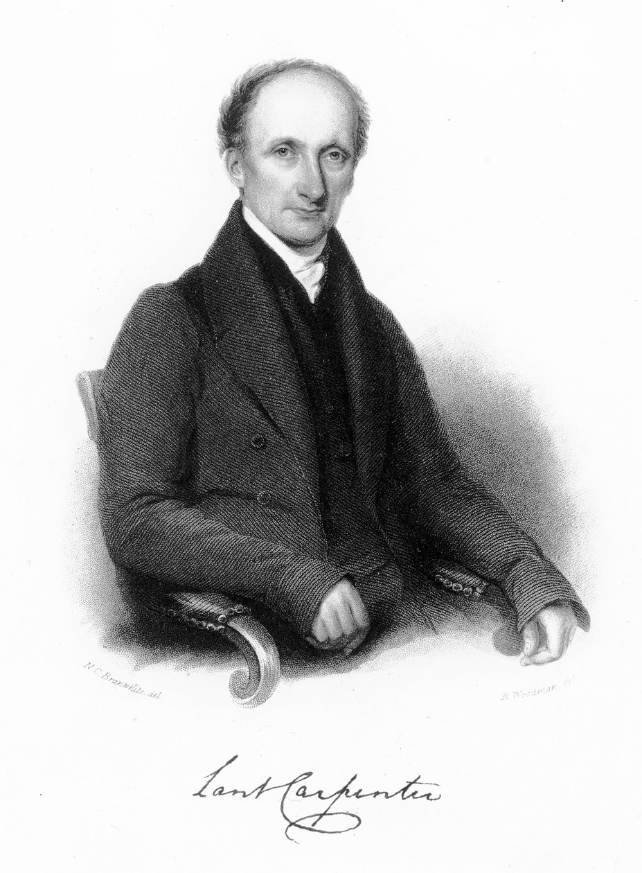 ラントカーペンター、ユニテリアン大臣、1837年（点描と線の彫刻） 作： リチャード・ウッドマン