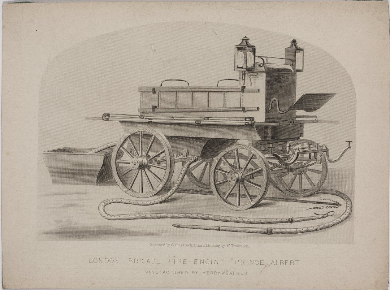 ロンドン・ブリゲードの消防車「プリンス・アルバート」1880年頃 作： リチャード（後）パパ