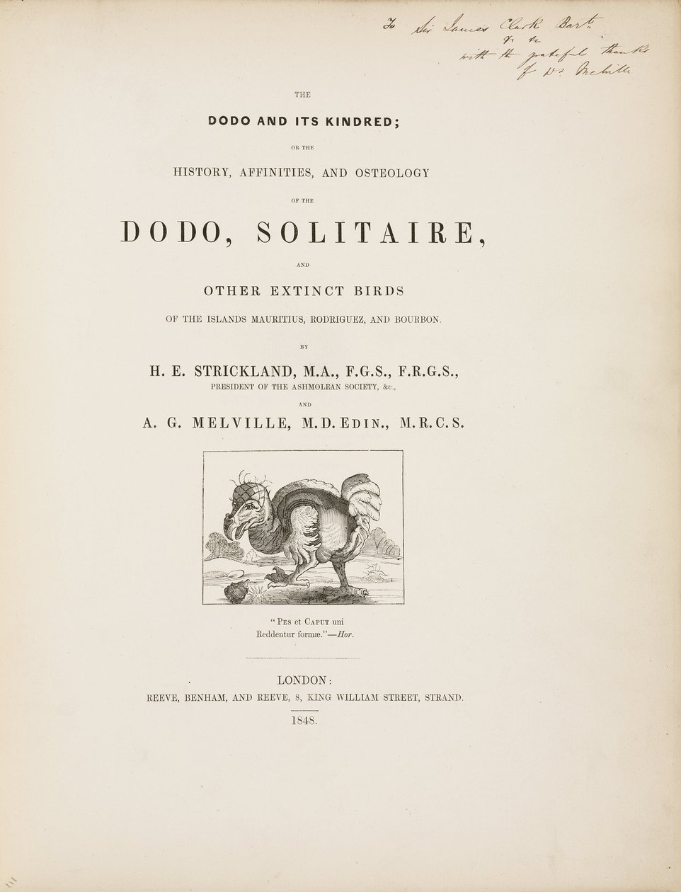 The Dodo and its Kindred（ドードーとその仲間たち）」のタイトルページ 作： リチャード（後）パパ