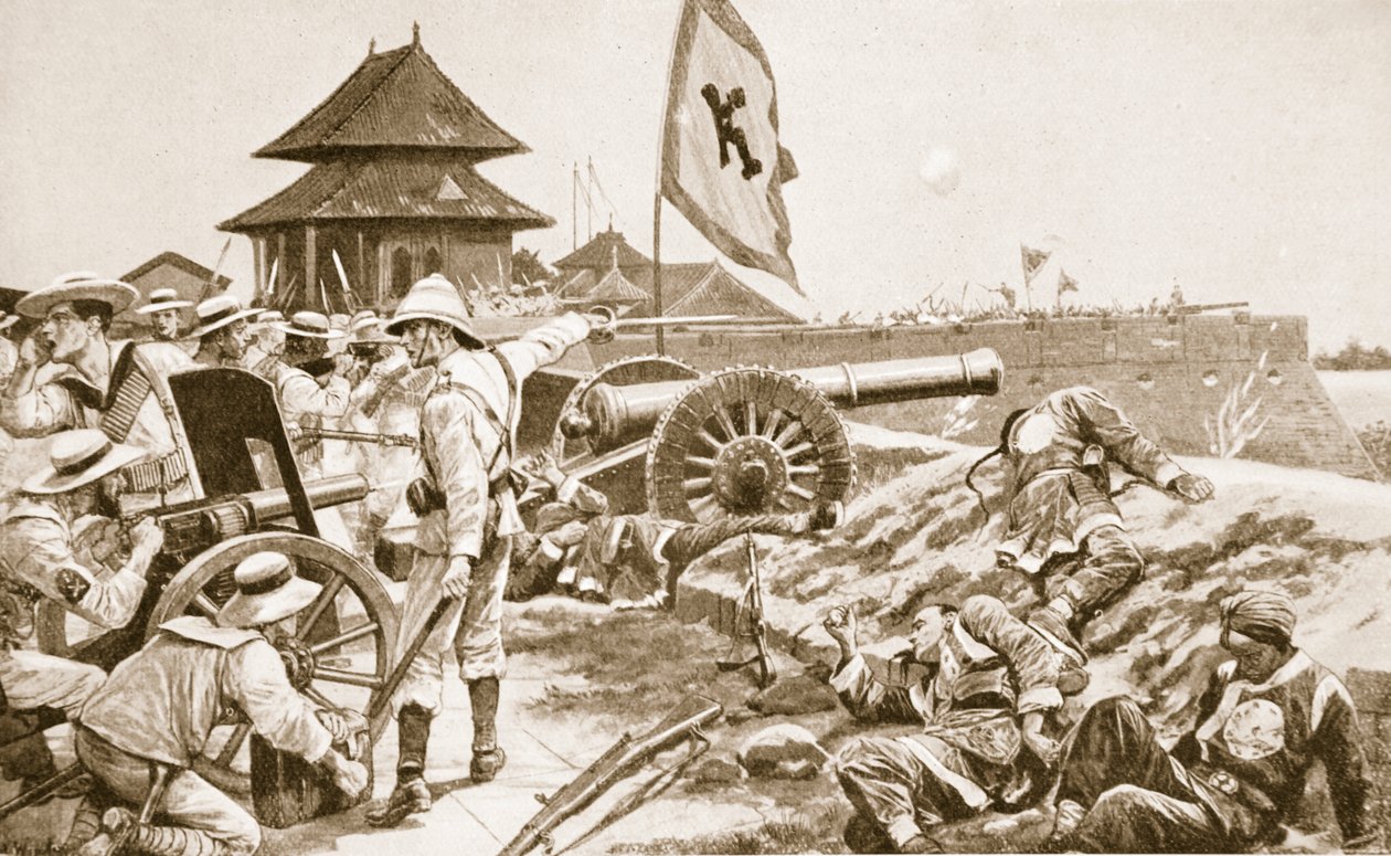 ボクサー運動、「ハチソンの歴史」の国のイラスト、1910年頃 作： リチャード・カトン・ウッドビル