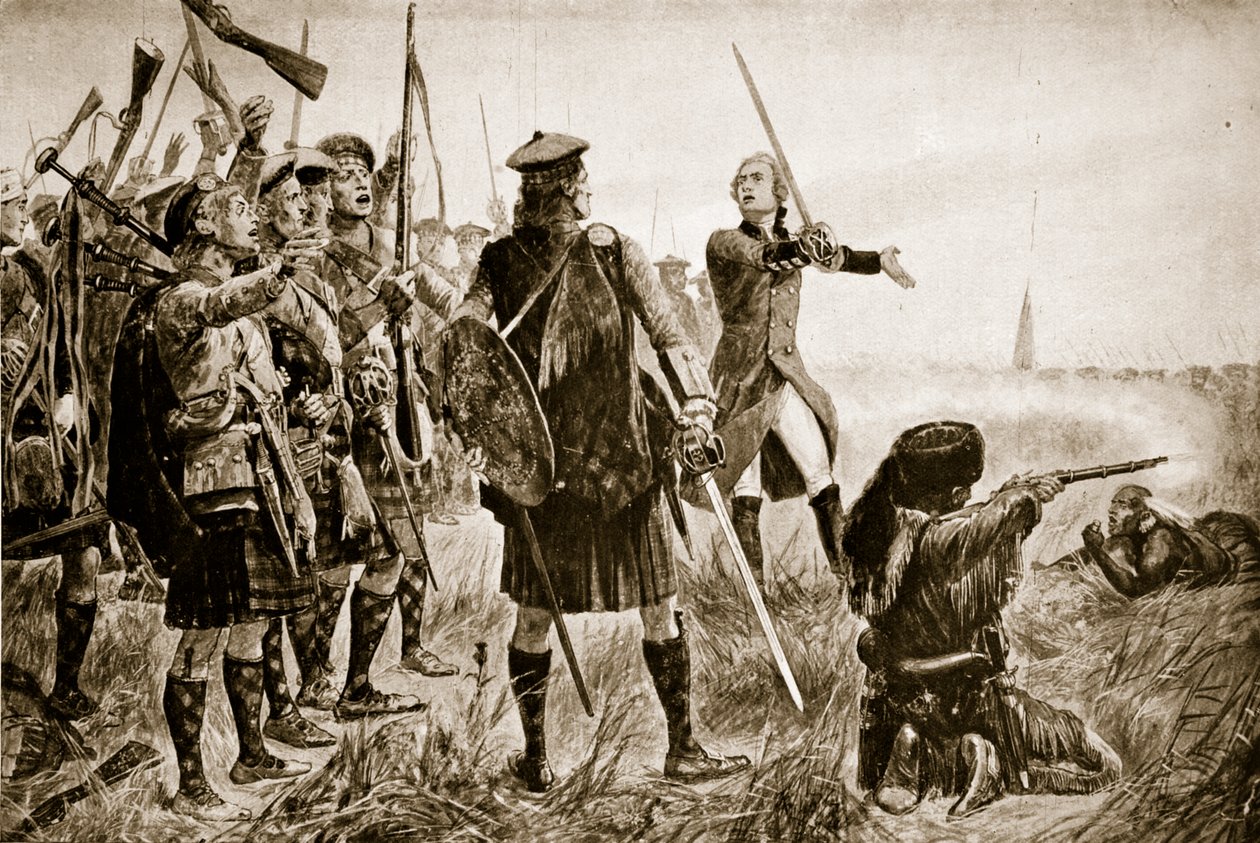 ケベックの戦い、1759、「ハッチンソンのイギリス国民の物語」、1923年頃のイラスト 作： リチャード・カトン・ウッドビル・ジュニア