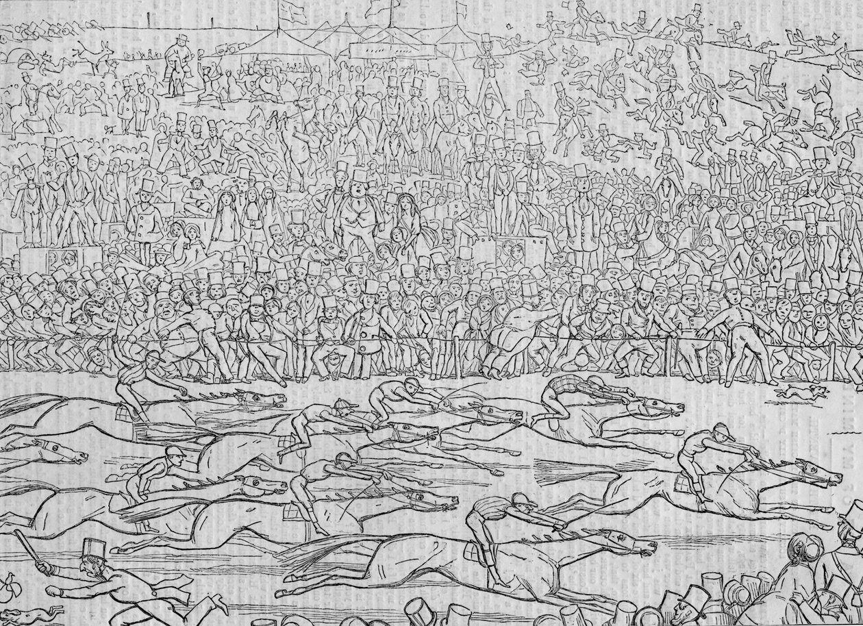 あなたがたのEnglyshe新しいシリーズNo. 8の作法と習慣：Ye Derbye Daye 1849 作： リチャード・ドイル