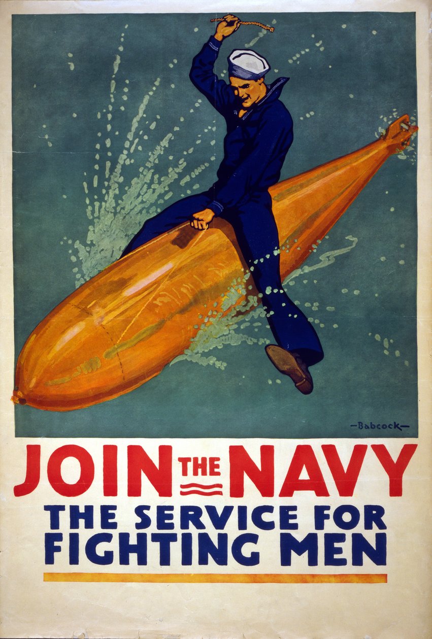 海軍に入ろう」1917年頃（カラーリトグラフ） 作： リチャード・フェイアウェザー・バブコック