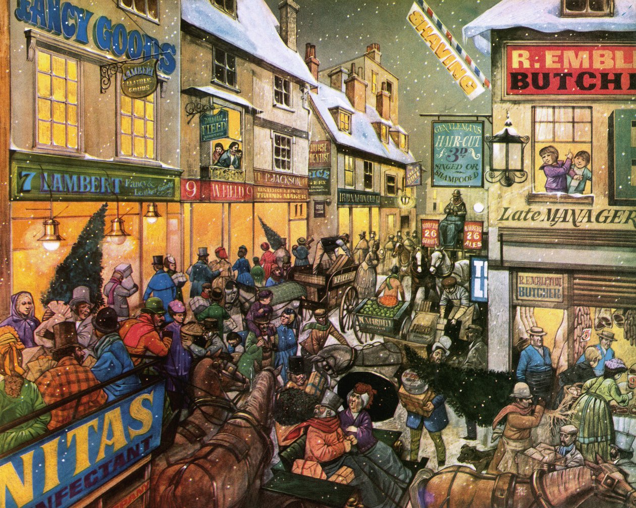 1870年代のクリスマス・ショッピング 作： リチャード・フック