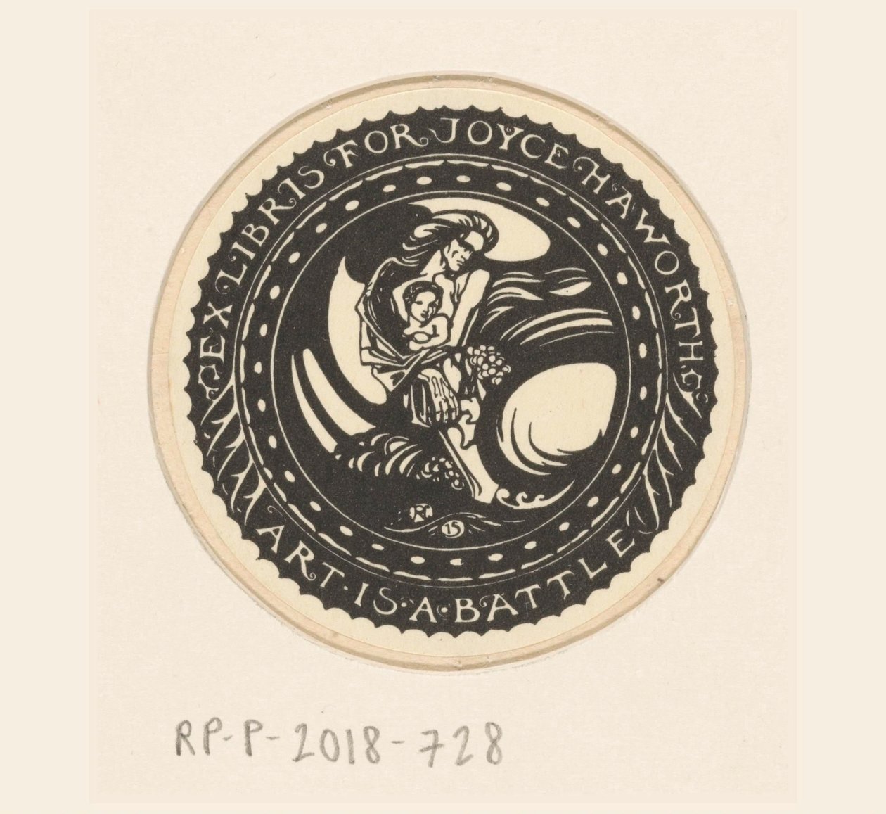 Ex libris van Joyce Haworth アートは戦いです（オブジェクトのタイトル） 作： リシャルト・ニコラウス・ローランド・ホルスト