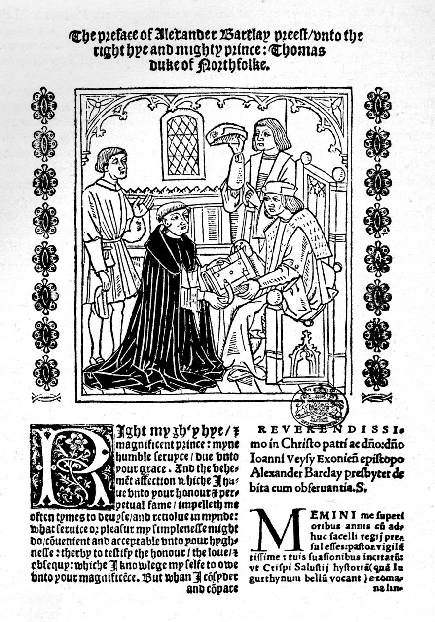 ノーフォーク公爵に本を贈る翻訳者、c1500-1520、1923 作： リチャード・ピンソン
