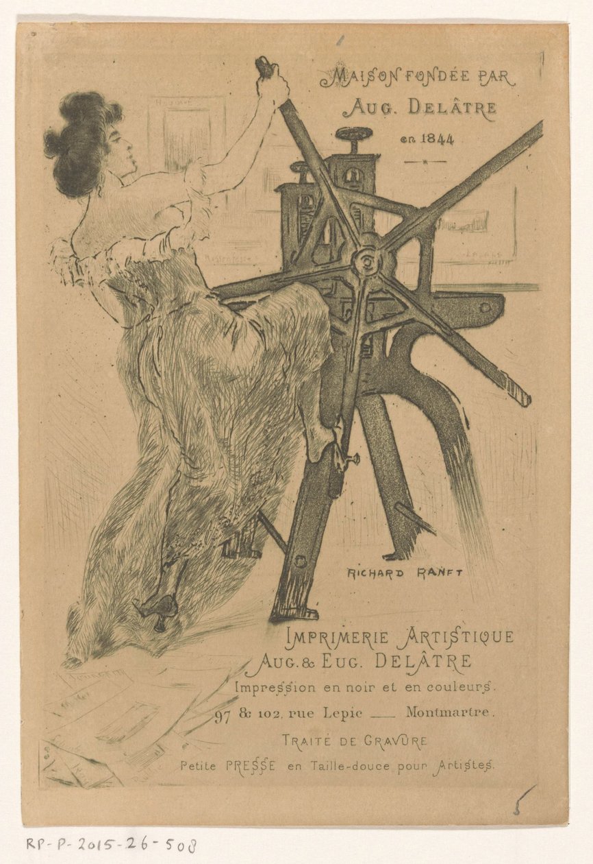 パリの印刷業者 Auguste と Eugène Delâtre の名刺 作： リチャード・ランフト