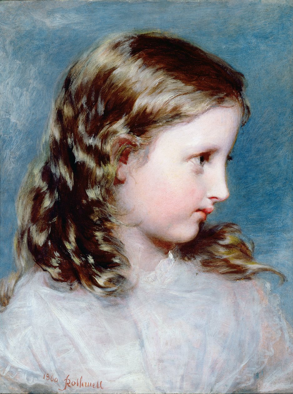 少女の頭、1860年（パネル） 作： リチャード・ロスウェル