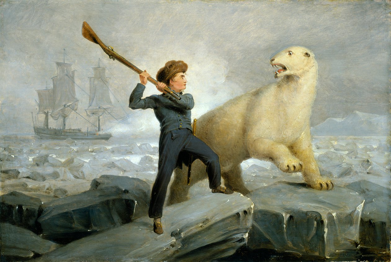 ネルソンと熊 1806年頃 オーク材パネルに油彩 作： リチャード・ウェストール