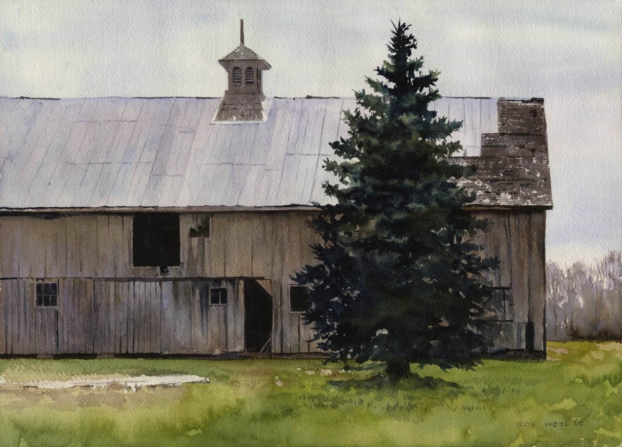 2008年4月の朝（紙に水彩） 作： 