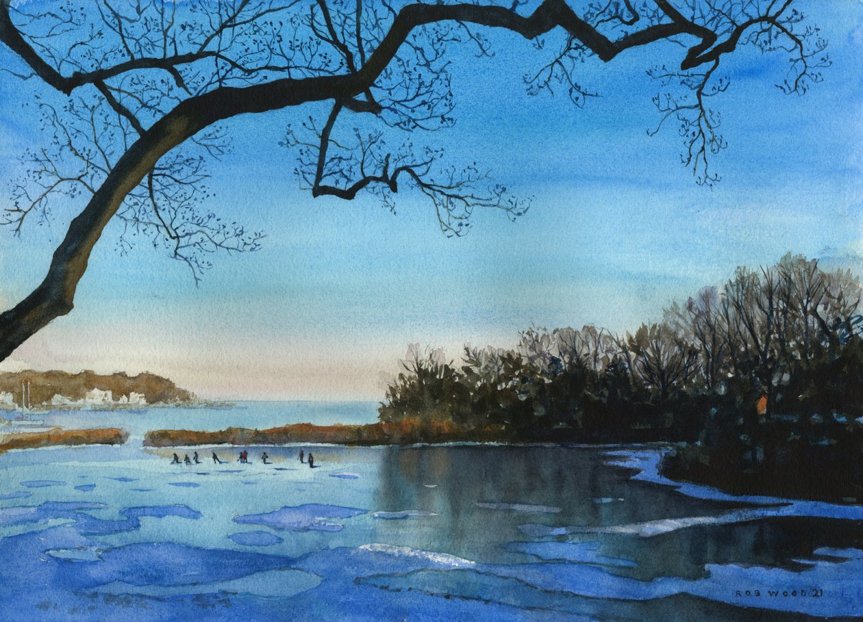 ウィンター・ゲームズ、2021年（紙に水彩画） 作： 