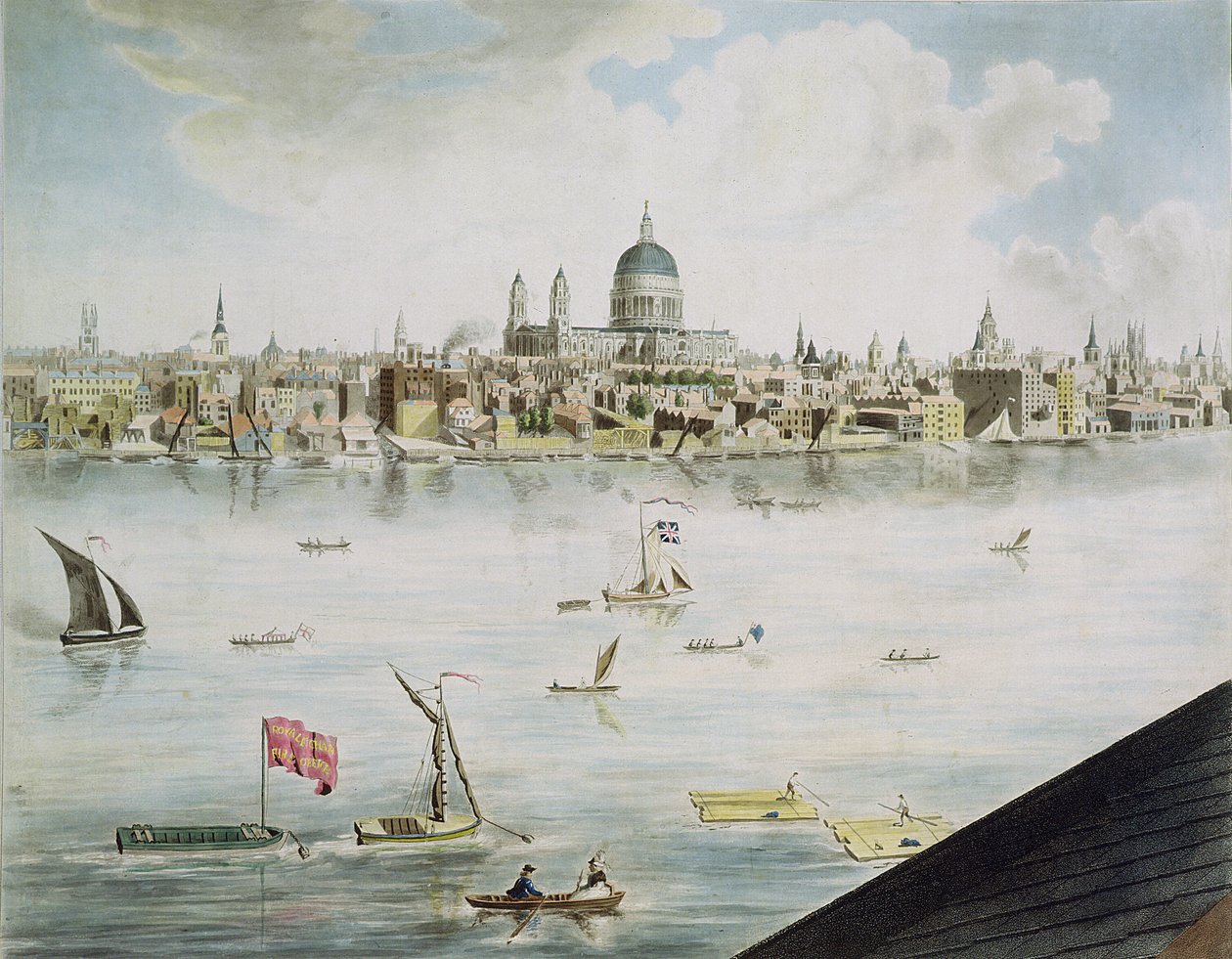 ロンドンのパノラマビュー、1792〜93年（着色されたアクアチント） 作： ロバートバーカー