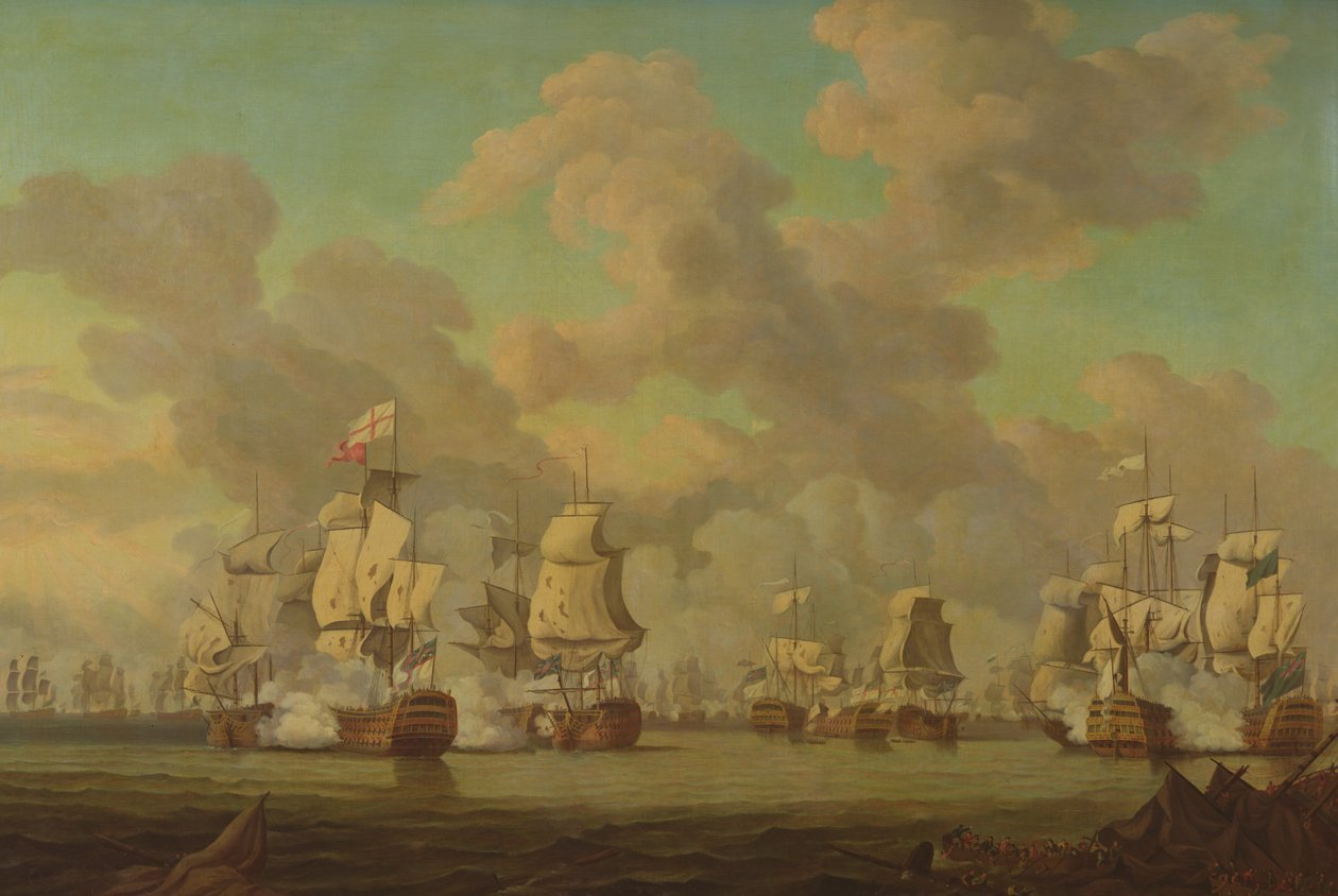 ドミニカ沖のフランス艦隊に対するロドニーズ卿の勝利、1782 作： ロバート・ドッド