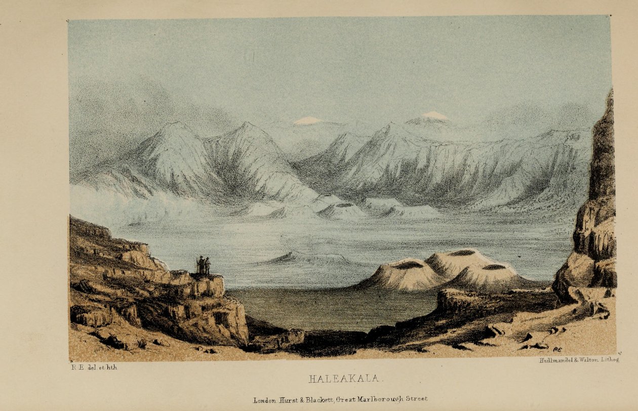ハレアカラ、ノーフォーク出身の裕福な若い英国紳士、ロバートエルウェス（1819〜1878）による水彩画 作： ロバート・エルズ