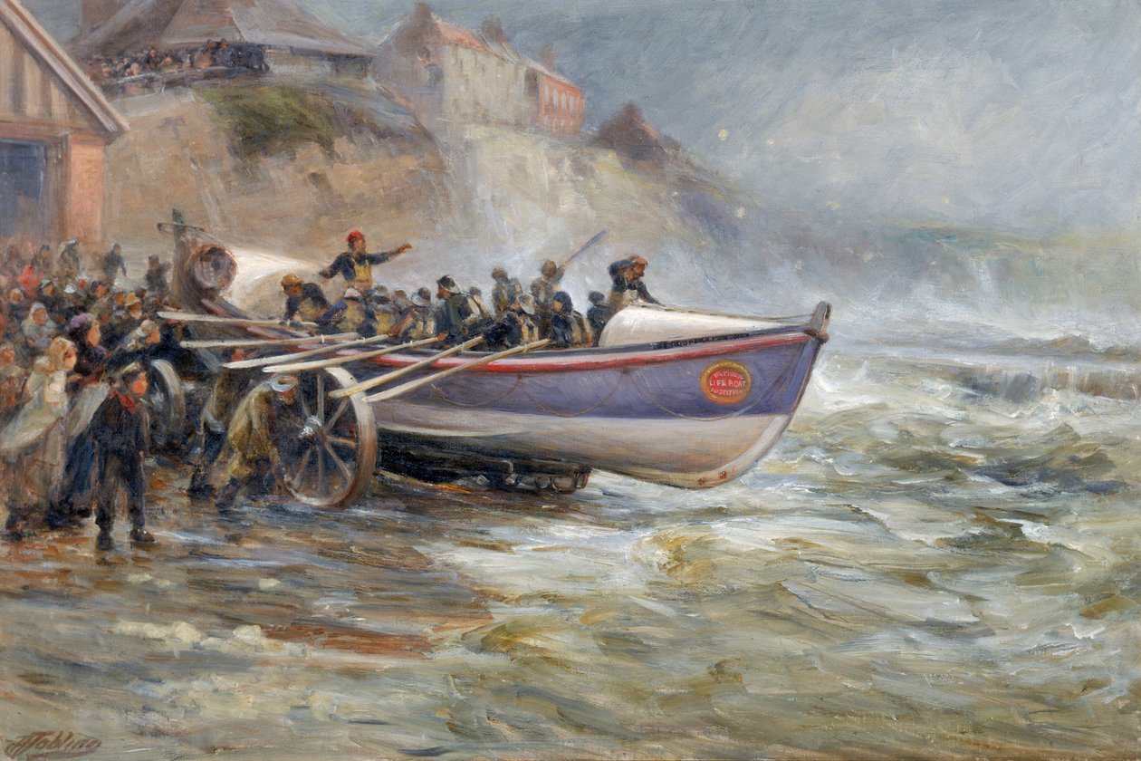 1902年にCullerboats救命ボートを進水 作： ロバート・ジョブリング