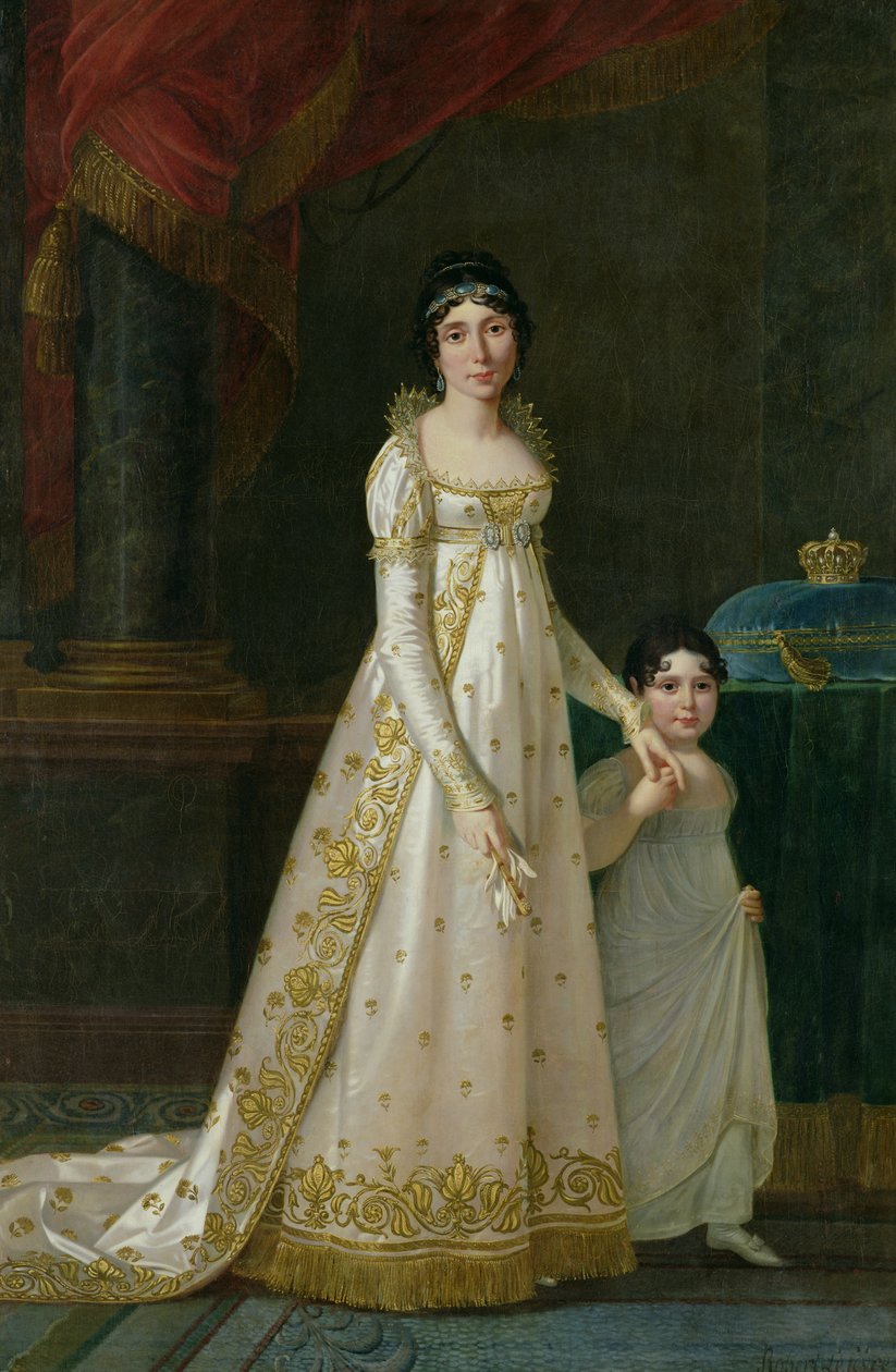 マリージュリークラリー（1777-1845）の肖像ナポリの女王と娘ゼナイデボナパルト（1801-54）1807 作： ロバート・ルフェーブル