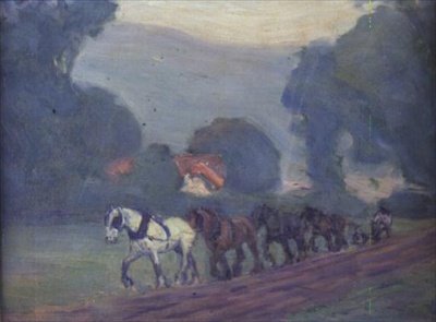 4馬チーム、1906年頃 作： ロバート・ポヒル・ベヴァン