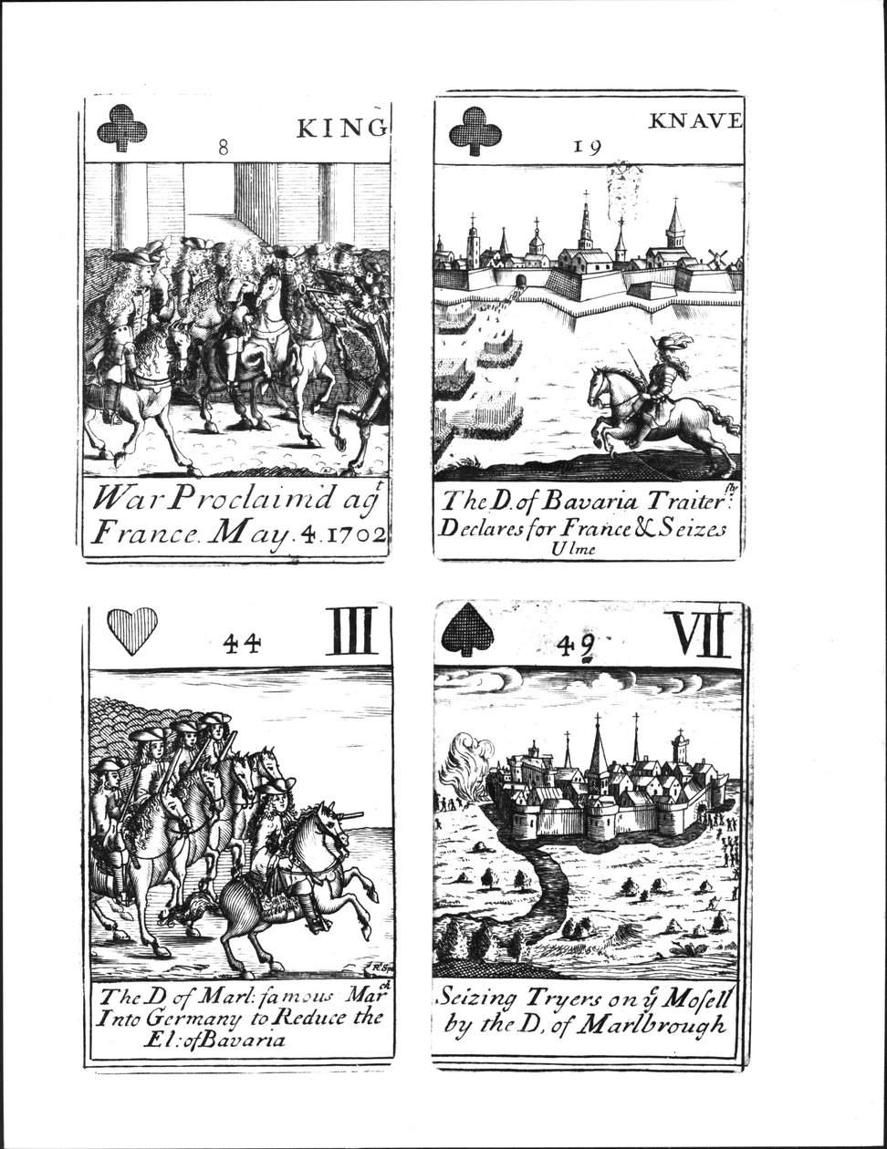 スペイン継承戦争を記念したトランプ（1702-13） 作： ロバート・スポフォース
