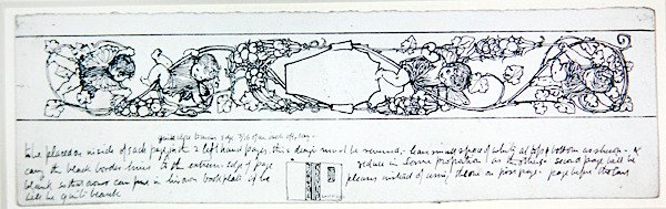 エンドペーパーのデザイン、1895年頃（紙にペンとインク 作： ロバート・アニング・ベル