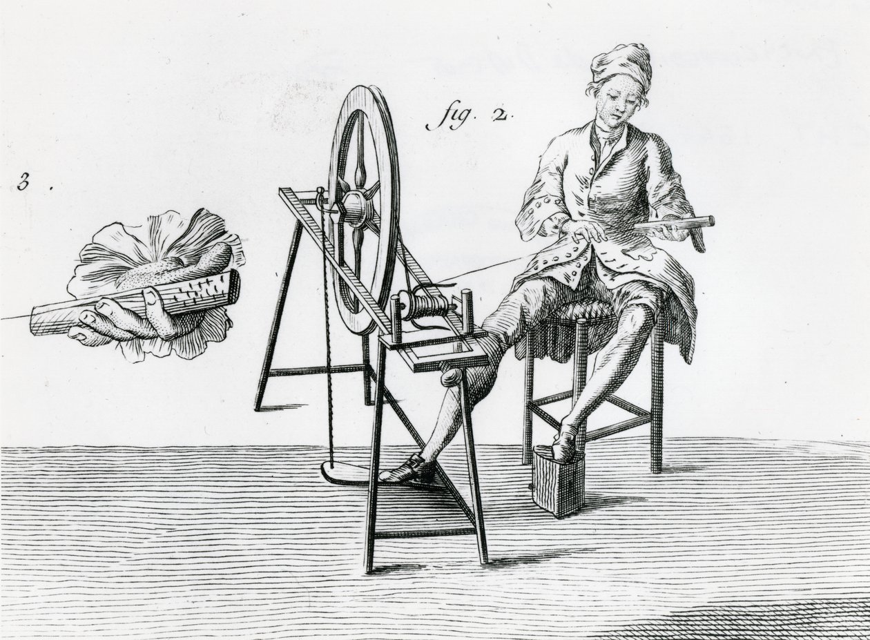 素朴な経済学、綿、164438のデニスDiderot 1713-84彫刻bw写真詳細によって百科事典から 作： ロバート・ベナード