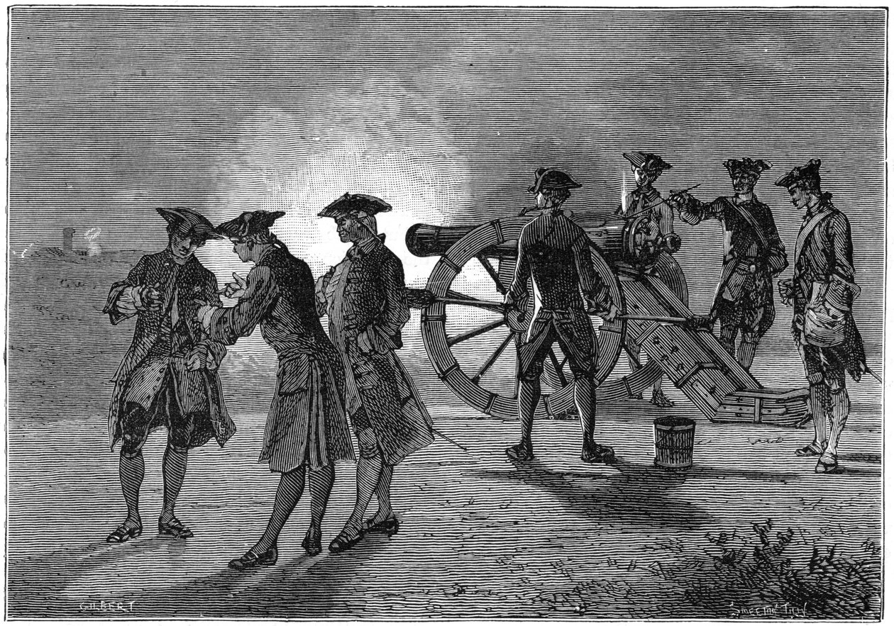空気中の音速を計算する実験、パリ、1822年、c1880 作： ロバート・ブラウン