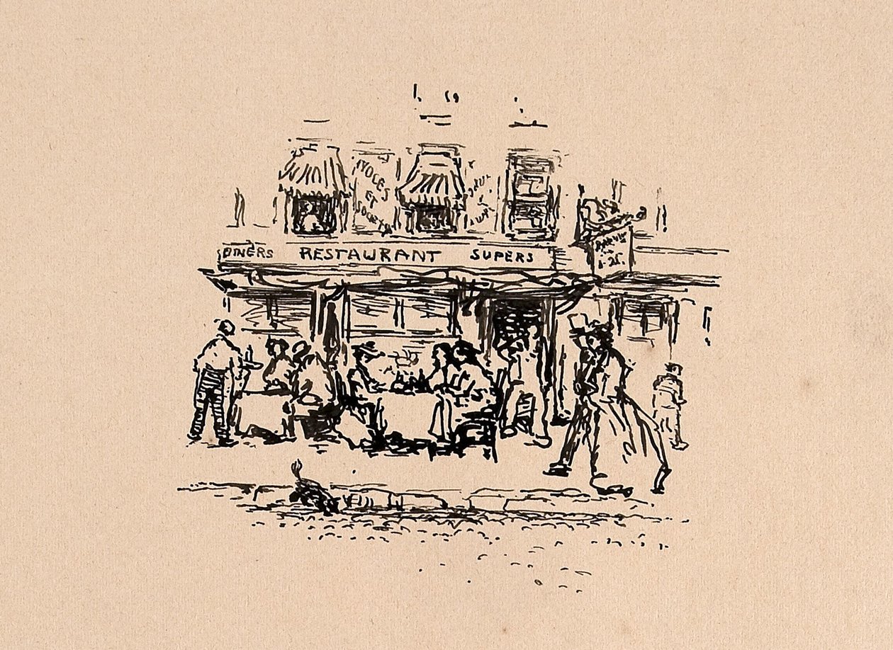1896 年にパリのカルチェラタンで食事をした場所 作： ロバート・コザード・アンリ