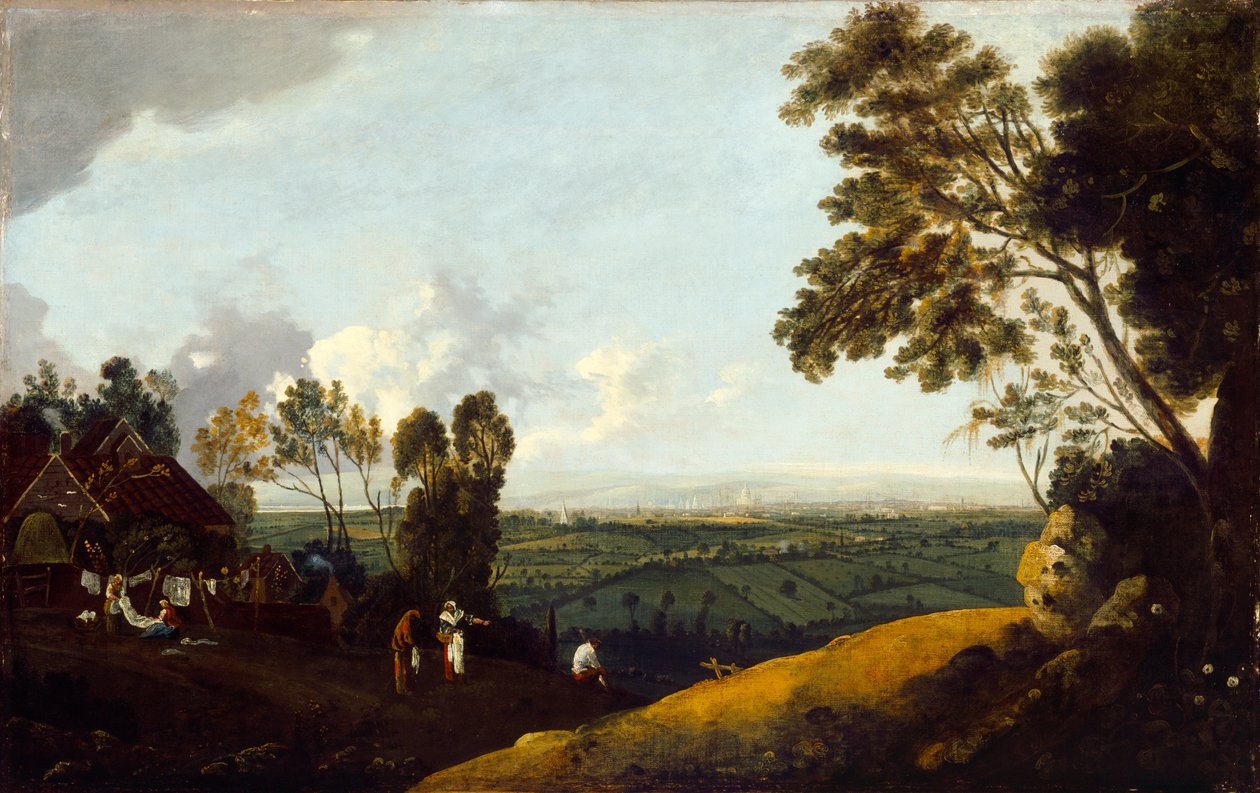 Vista de Londres de Highgate, c.1775 (óleo sobre tela) 作： ロバート・クローンズ