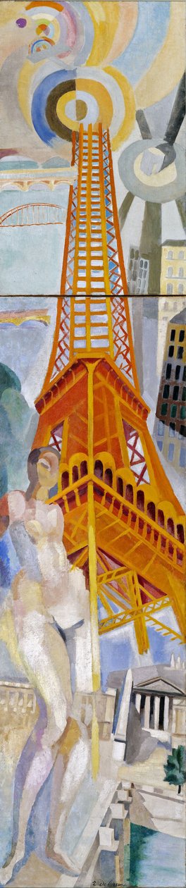 パリ市、女とエッフェル塔、1925年。 作： ロバート・ドローネー