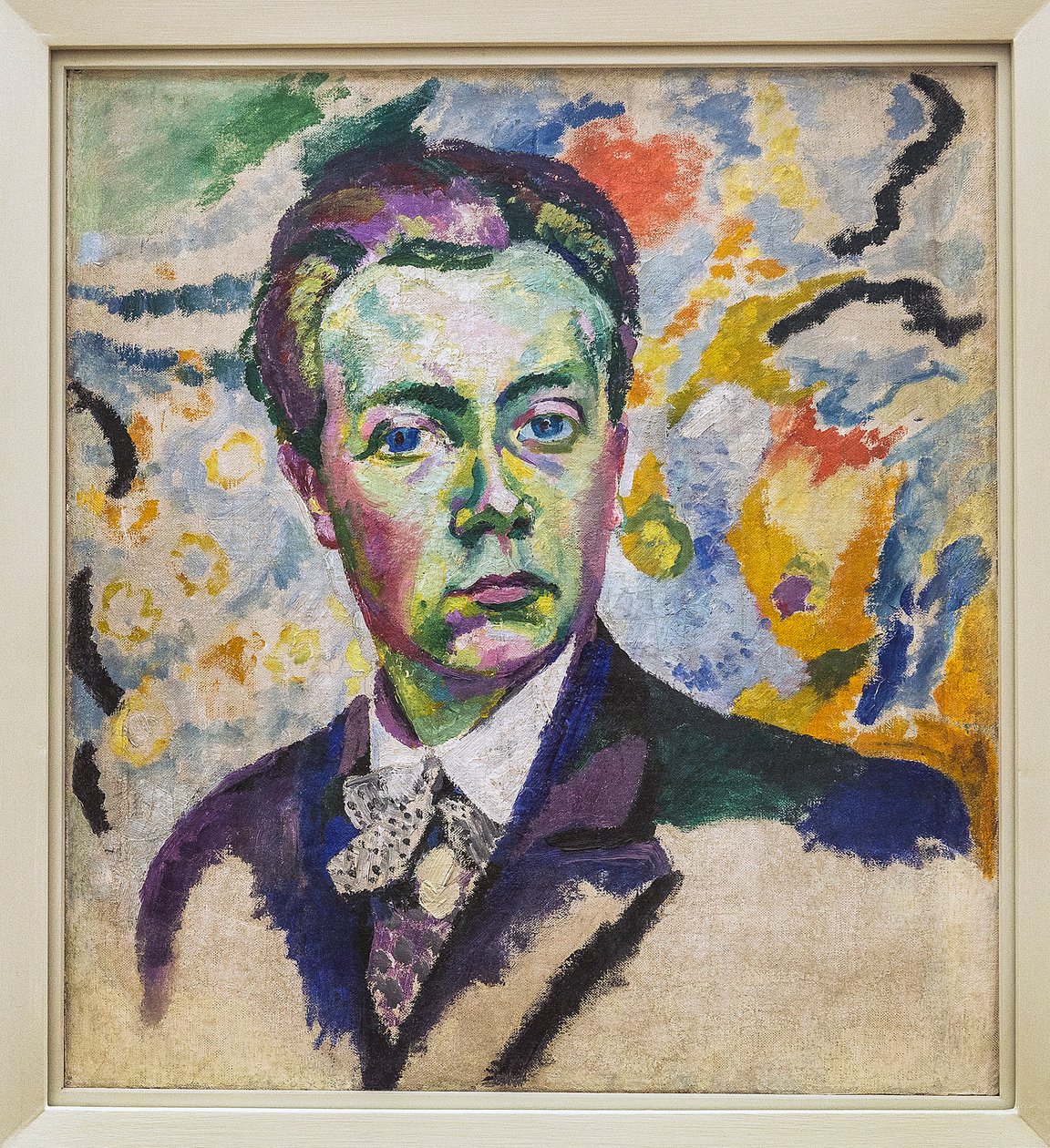 自画像 - Delaunay Robert (1885-1941) - 1905-1906 冬 - 高さ: 0.54 m - 長さ: 0.46 m - パリ、ポンピドゥー センター - 国立近代美術館 作： ロバート・ドローネー