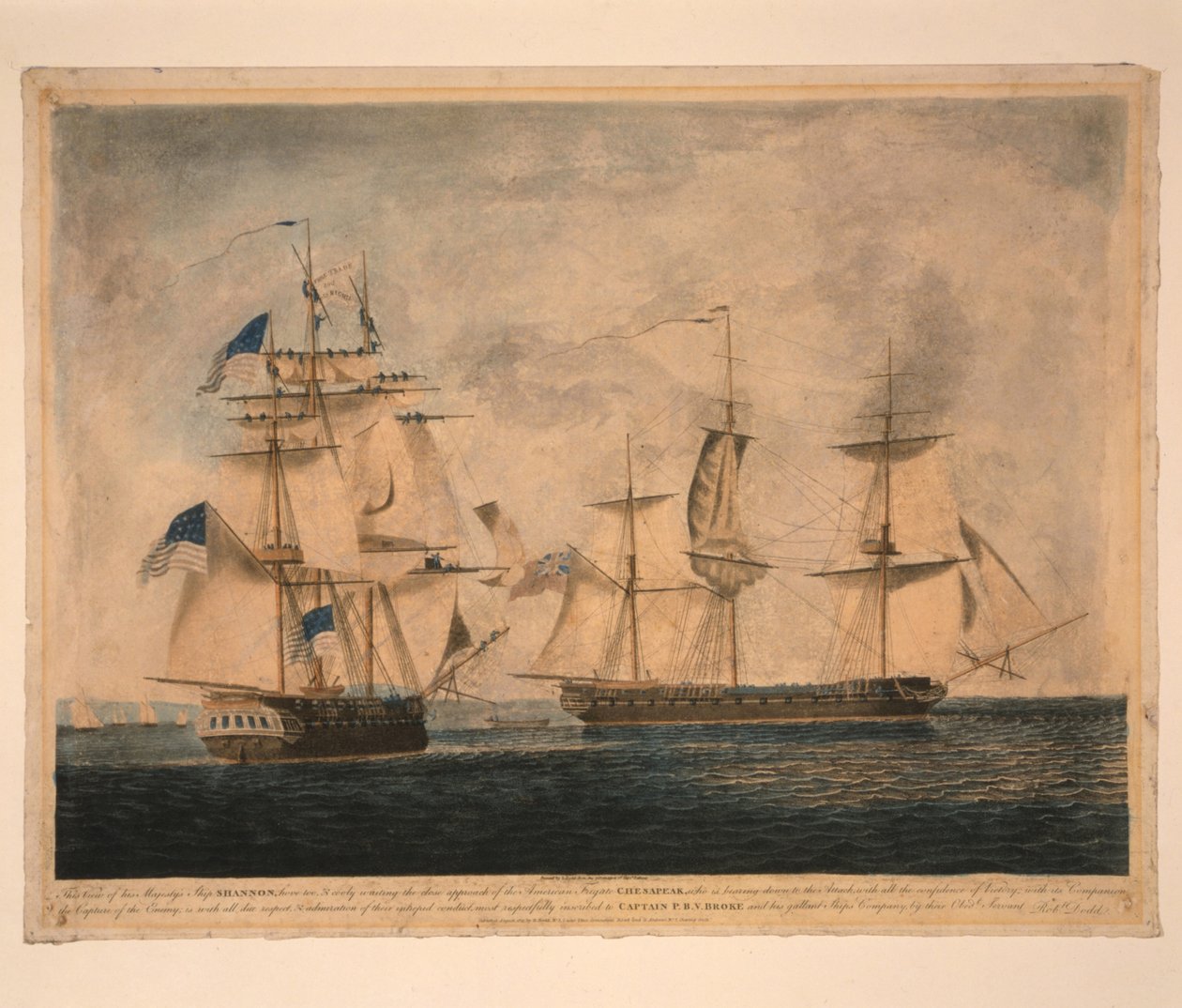 HMSシャノンが1813年6月1日、1813年にUSSチェサピークを占領 作： ロバート・ドッド