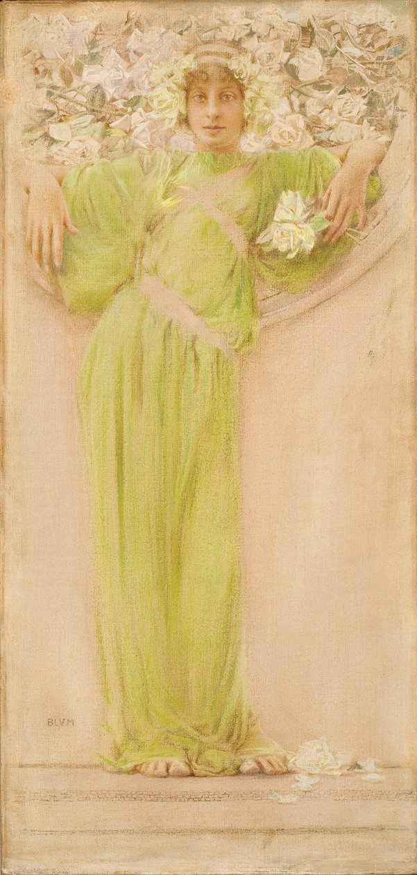 バラの花輪（6月）1897年 （キャンバスに油彩、パステル、鉛筆） 作： ロバートフレデリックブルーム