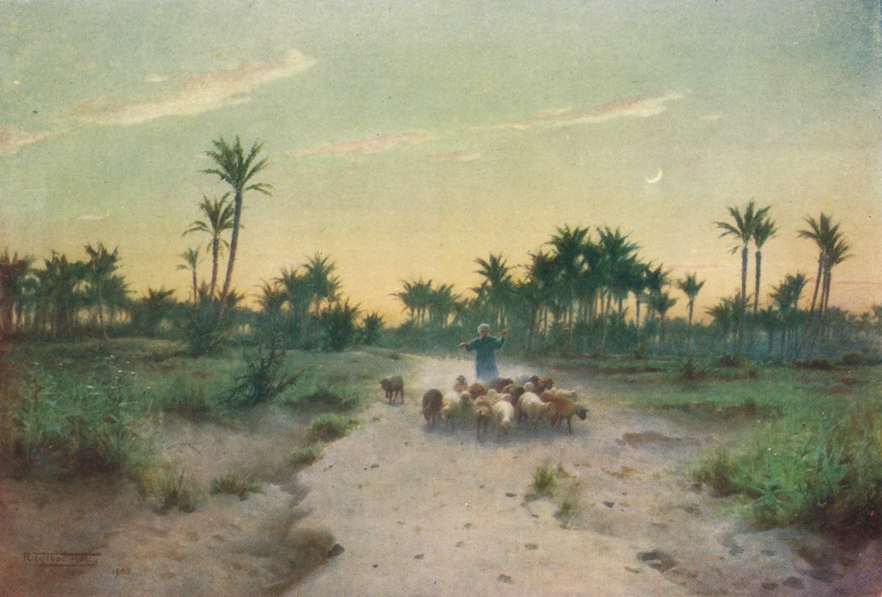 ゴセンの国-夕方、c1880、1904 作： ロバートジョージタルボットケリー