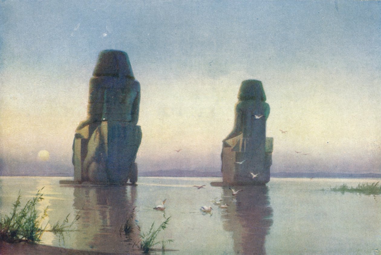 テーベの巨像-月の出、c1880、1904 作： ロバートジョージタルボットケリー