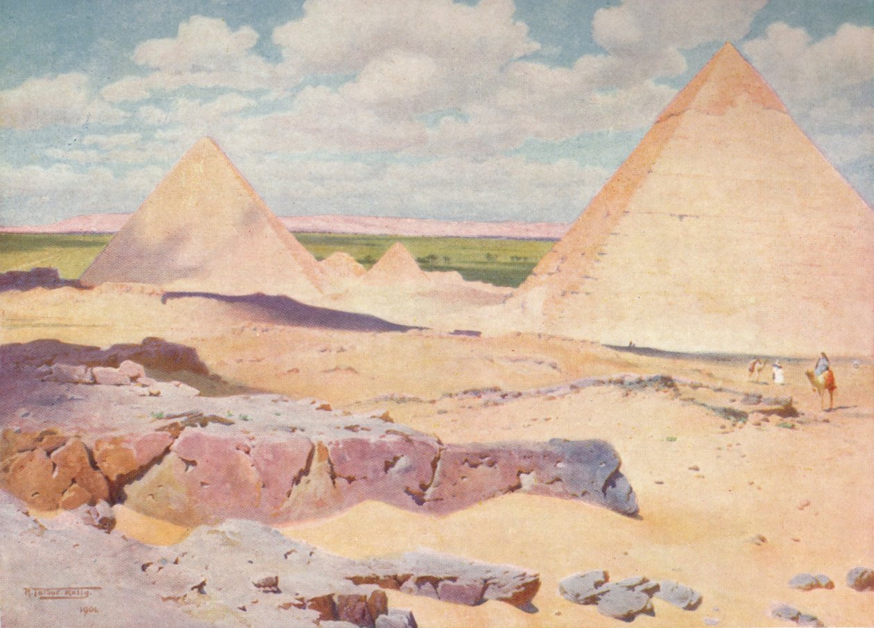 砂漠のギザのピラミッド、c1880、1904