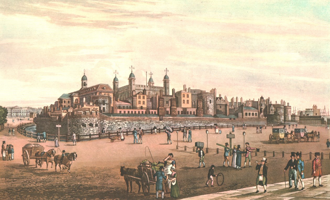 ロンドン塔、c1821。 作： ロバート・ハベル