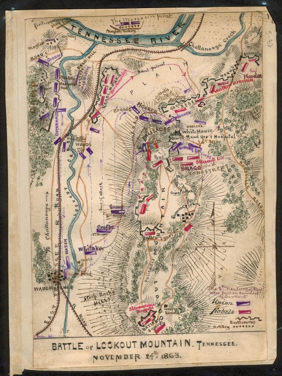 テネシー州ルックアウト山の戦い 1863年11月24日LOC gvhs01.vhs00173 作： ロバートノックススネーデン