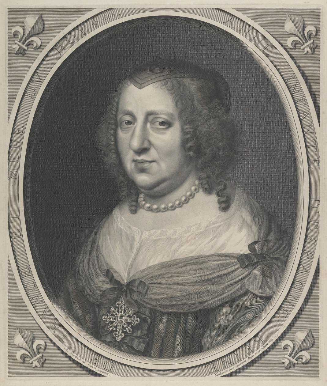 アンヌ・ド・オーストリア、フランス王妃（Queen of France）（1601-1666） 作： ロバート・ナントゥイユ
