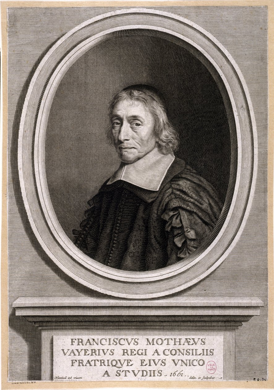 フランソワ・ド・ラ・モト・ル・ヴァイエ。1661年。 作： ロバート・ナントゥイユ