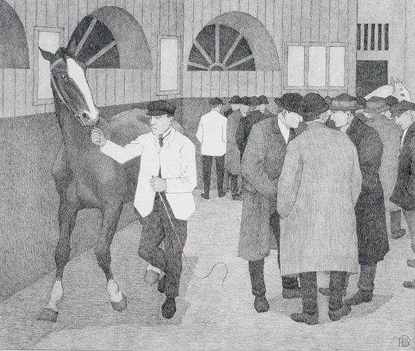 バービカンの馬屋（バービカンNo.2）1921年（リトグラフ） 作： ロバート・ポヒル・ベヴァン