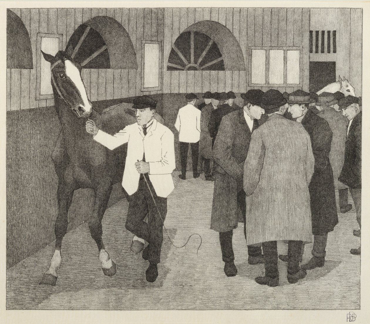 1921年のバービカンでの馬のディーラー 作： ロバート・ポヒル・ベヴァン