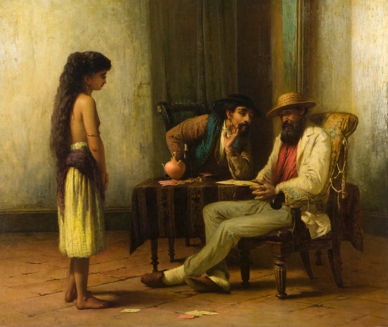 クワドルーンガール、c.1855-73（帆布に油彩） 作： ロバートRSAギャビン