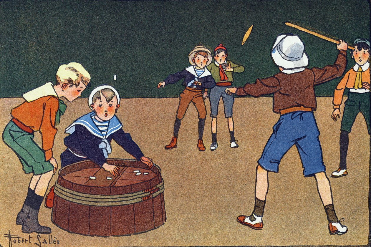 オッセレツとキネツ。E.ウェーバーの「私たちは何をしているの？「ロベール・サレス（1871-1929）の水彩画によるE.ウェーバー作。パリ、ガルニエ・フレール出版社 作： ロバート・サレス