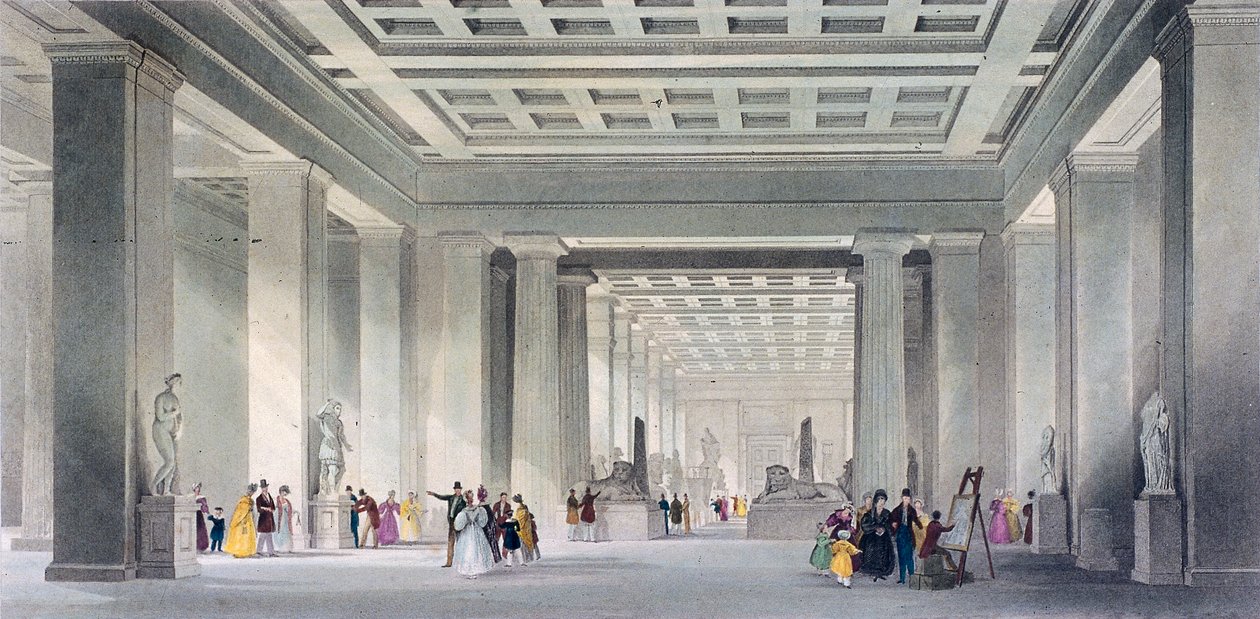 グランド セントラルとエジプトのサルーン、大英博物館、ホルボーン、ロンドン、c1836。 作： ロバート・サンズ