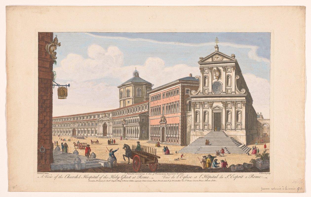 Gezicht op de kerk Santo Spirito in Sassia te Rome ローマの聖霊教会と病院の眺め (オブジェクトのタイトル) ローマ（シリーズタイトル） 作： ロバート・セイヤー