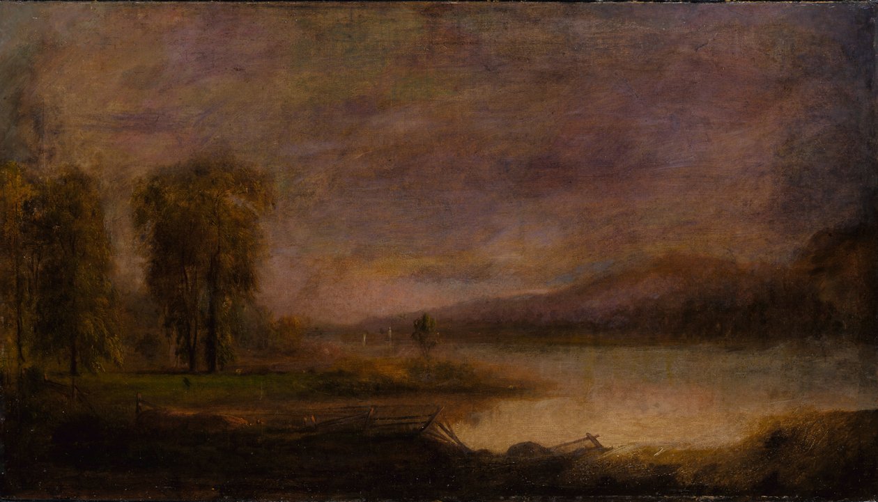 湖のある風景、1864年。 作： ロバート・セルドン・ダンカンソン
