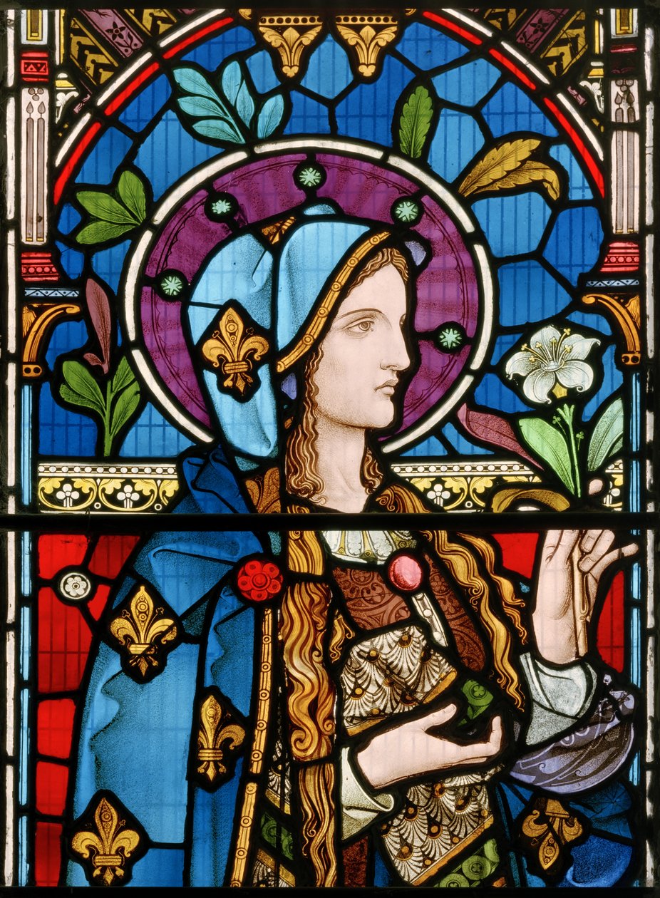 聖母マリア、1863年（ステンドグラス） 作： ロバート・ターニル・ベイン