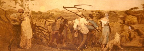 1883年頃の「収穫の月」（紙に手彩色エッチング） 作： ロバート・ウォーカー・マクベス