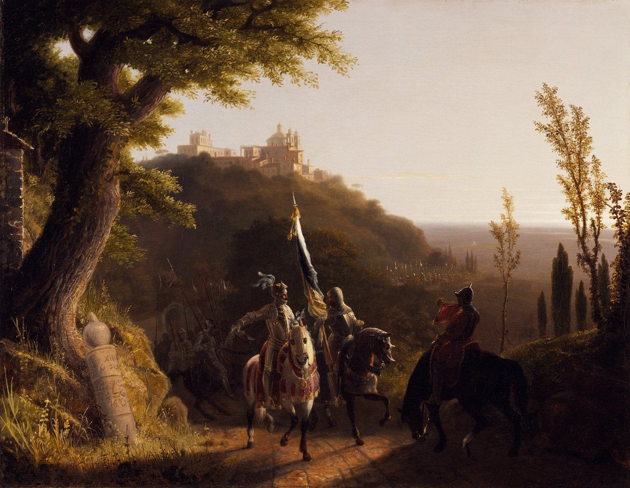 1527年5月3日、ローマ襲撃に向かう途上のラ・リッチャにおけるブルボン公の休止 作： ロバート・ウォルター・ウィアー